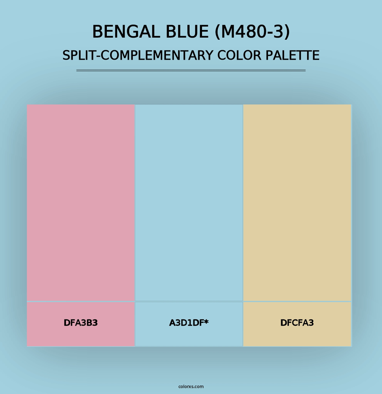 Bengal Blue (M480-3) - Split-Complementary Color Palette