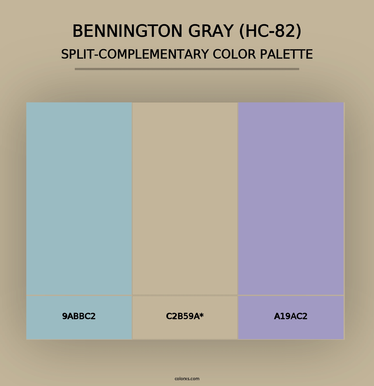 Bennington Gray (HC-82) - Split-Complementary Color Palette