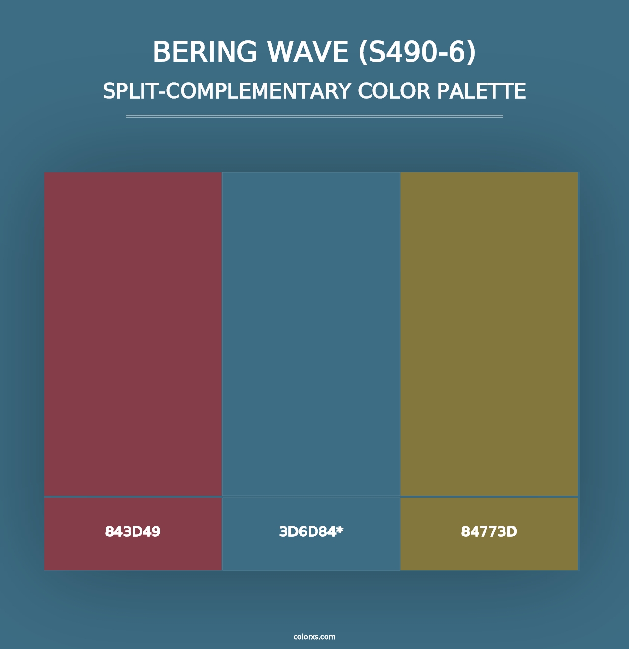 Bering Wave (S490-6) - Split-Complementary Color Palette