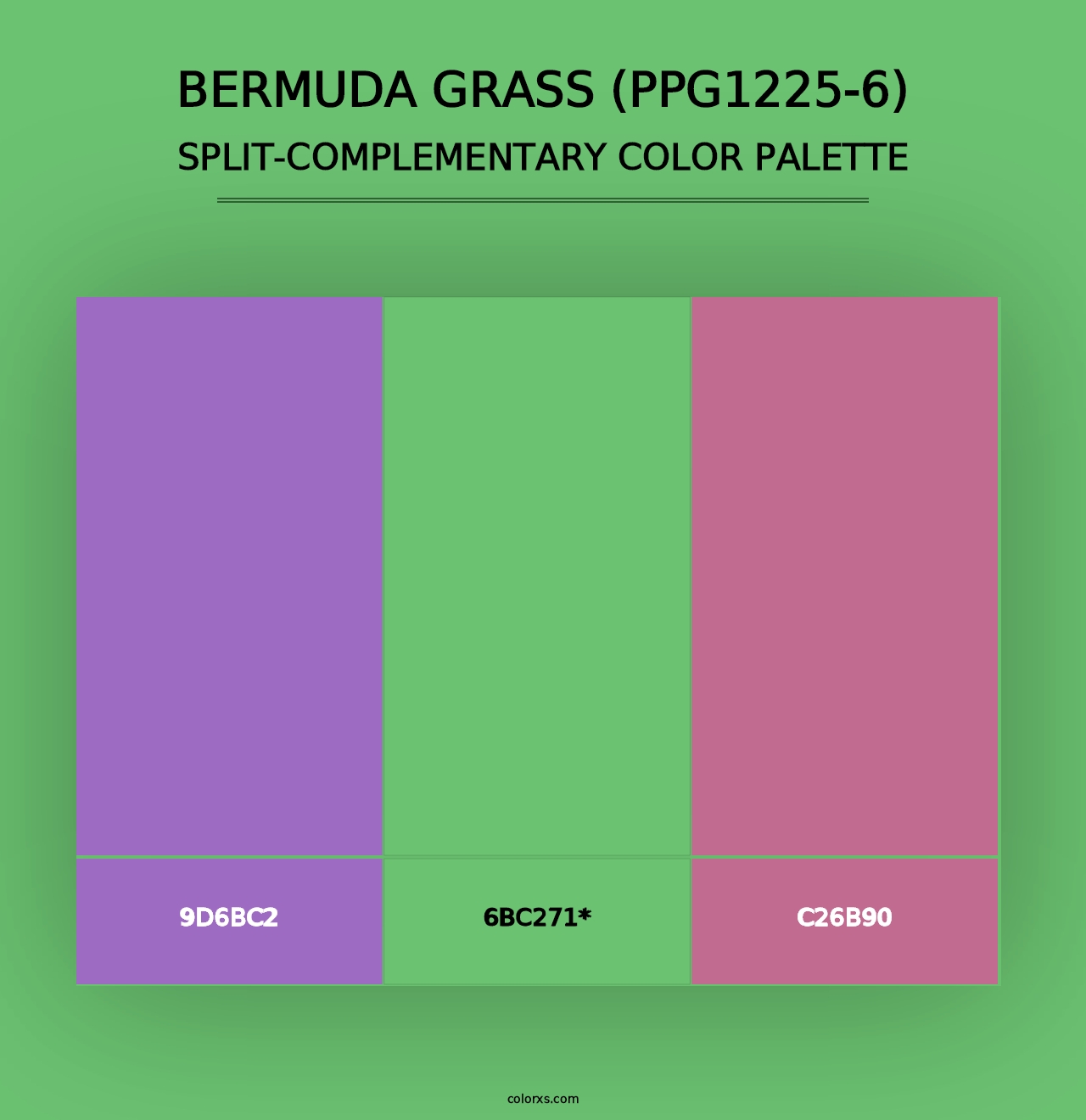 Bermuda Grass (PPG1225-6) - Split-Complementary Color Palette