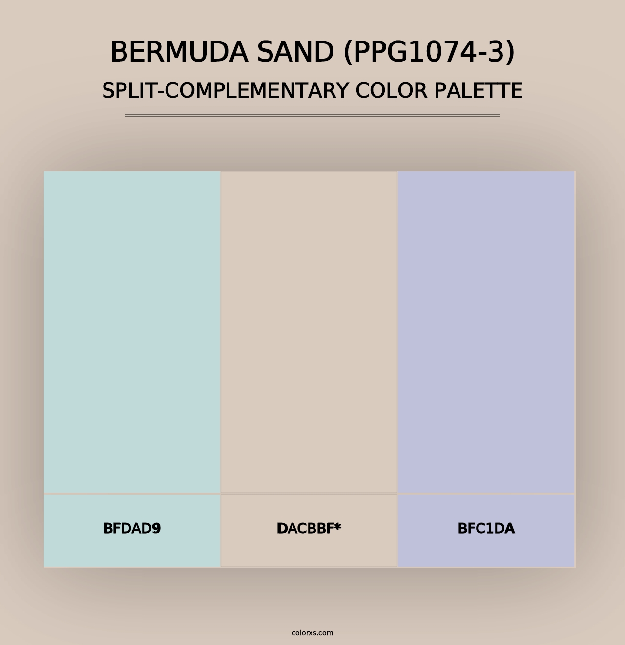 Bermuda Sand (PPG1074-3) - Split-Complementary Color Palette