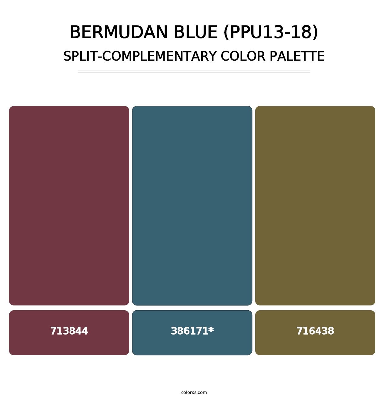 Bermudan Blue (PPU13-18) - Split-Complementary Color Palette