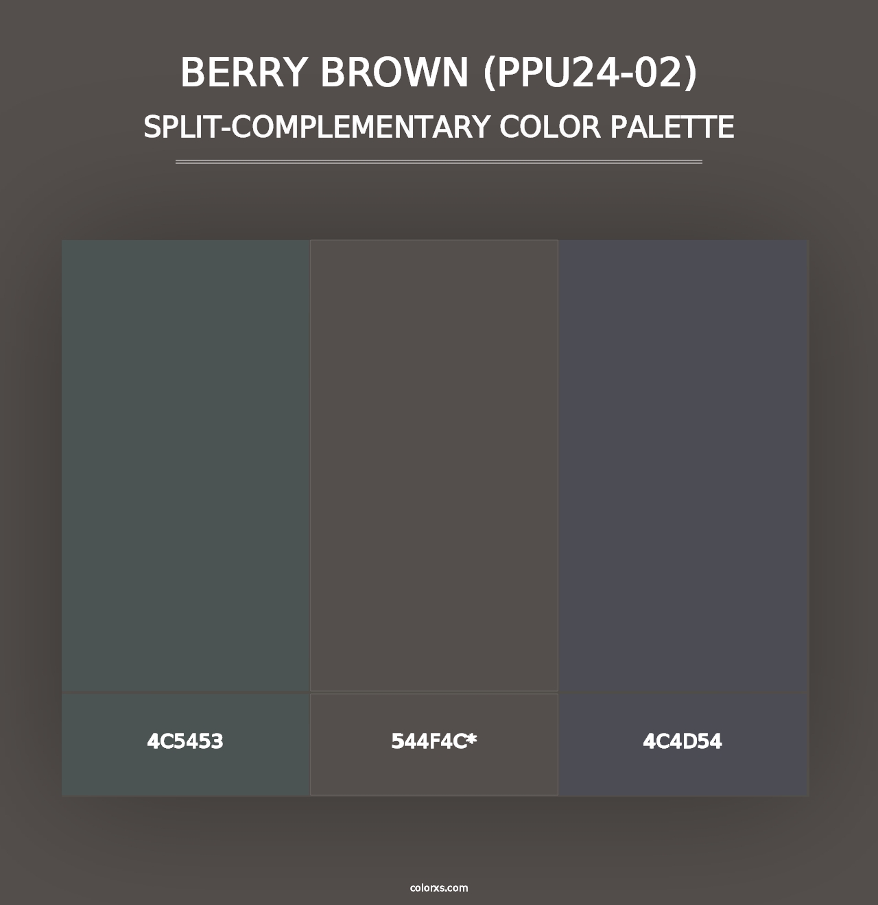 Berry Brown (PPU24-02) - Split-Complementary Color Palette