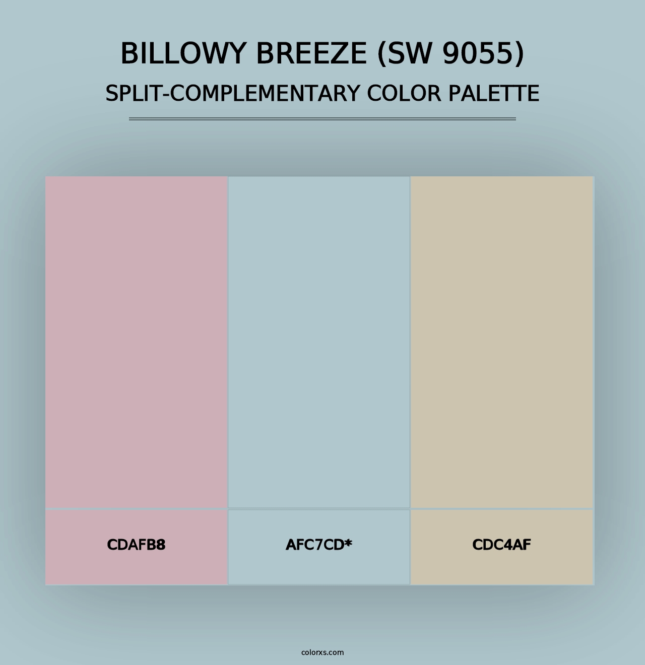 Billowy Breeze (SW 9055) - Split-Complementary Color Palette