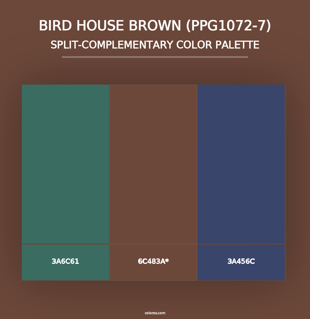 Bird House Brown (PPG1072-7) - Split-Complementary Color Palette