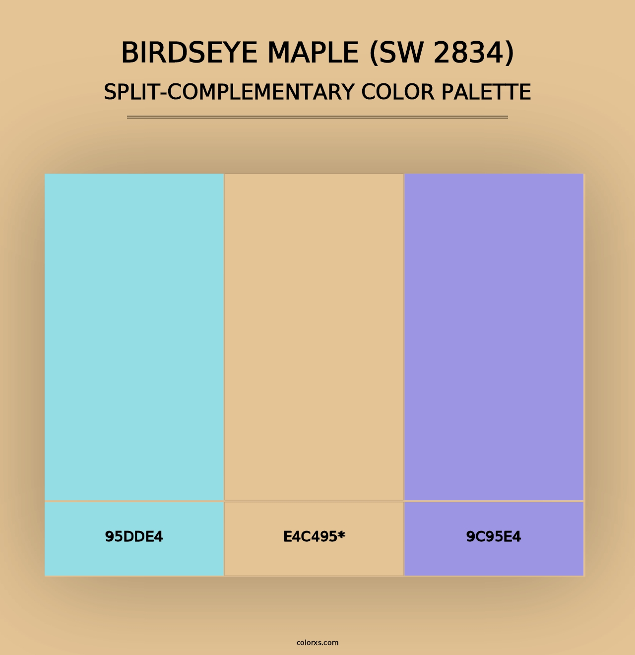 Birdseye Maple (SW 2834) - Split-Complementary Color Palette