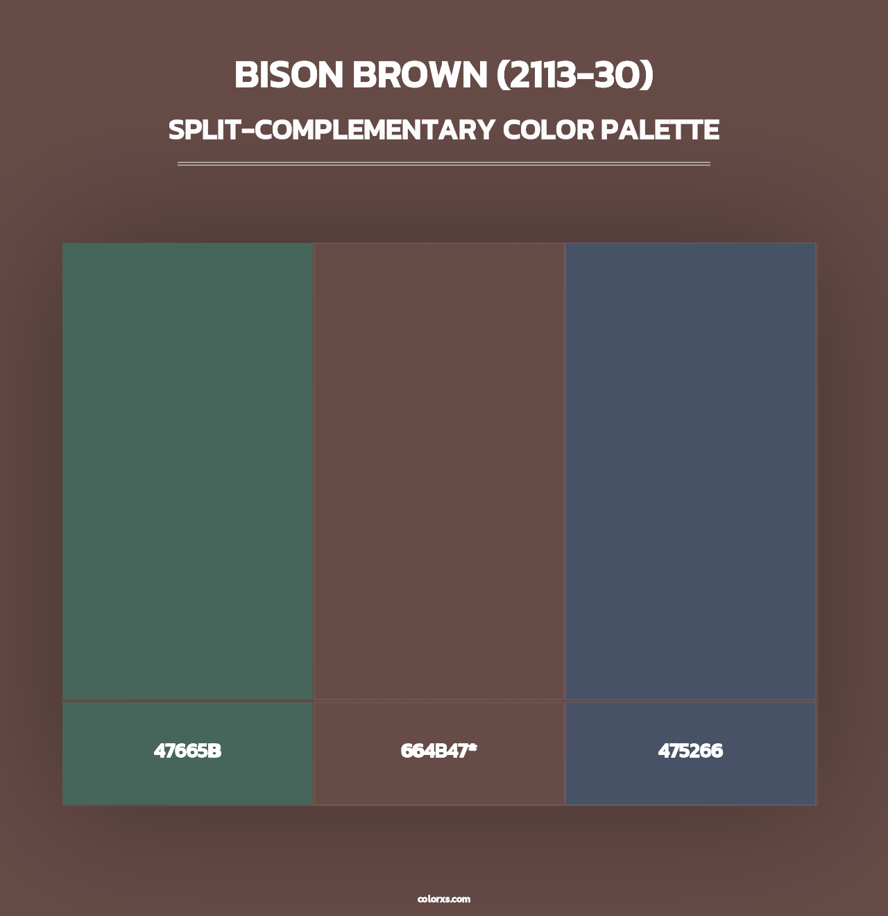 Bison Brown (2113-30) - Split-Complementary Color Palette