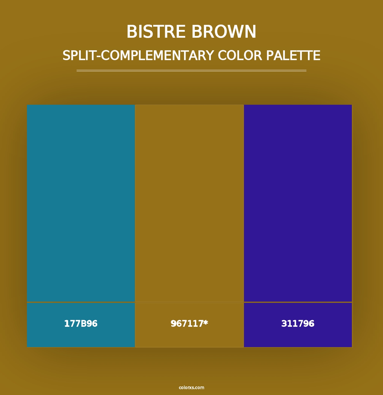 Bistre Brown - Split-Complementary Color Palette