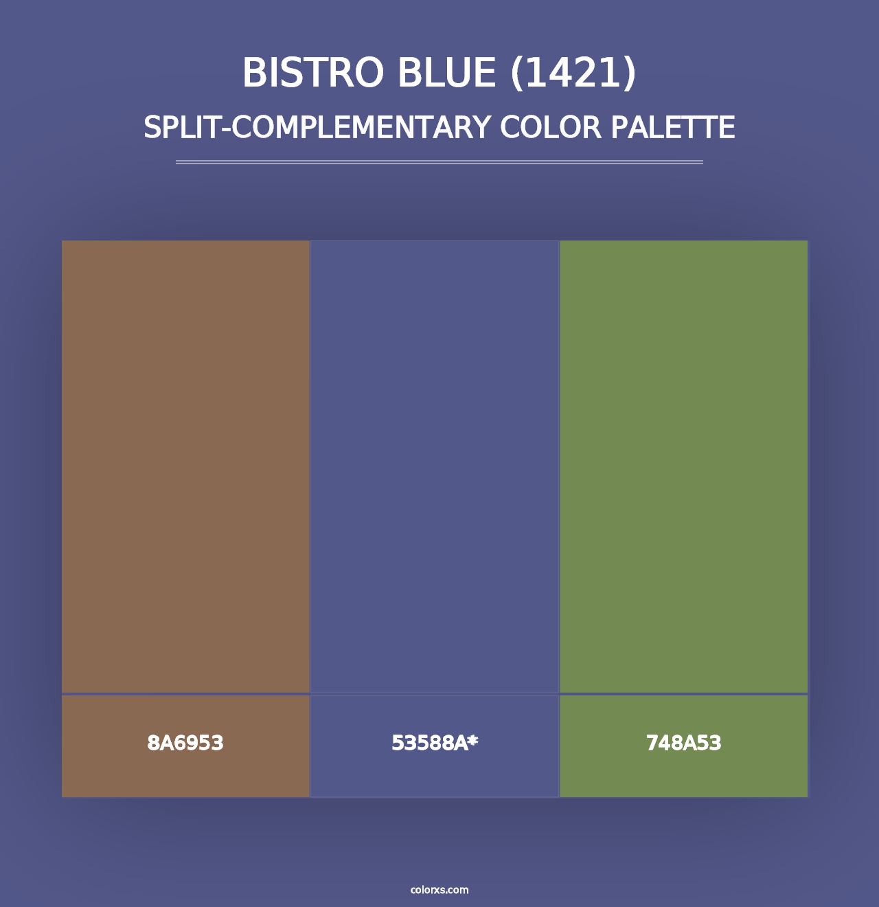 Bistro Blue (1421) - Split-Complementary Color Palette