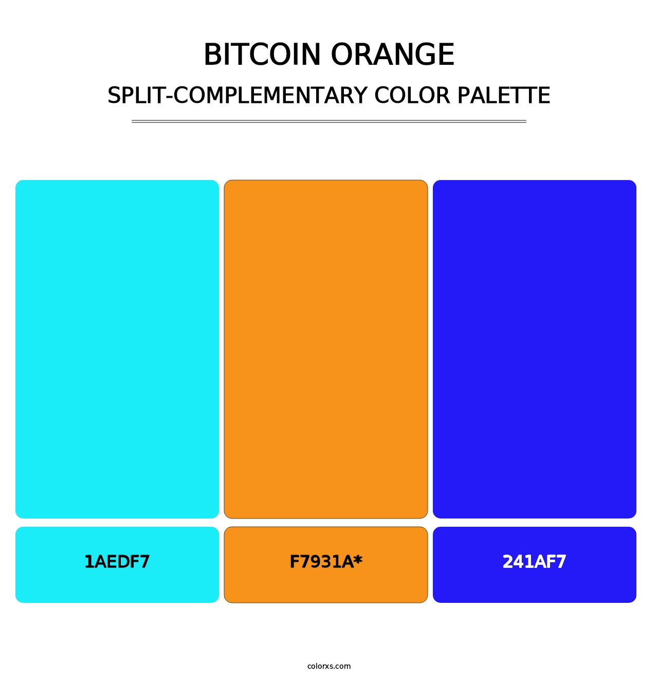 Bitcoin Orange - Split-Complementary Color Palette