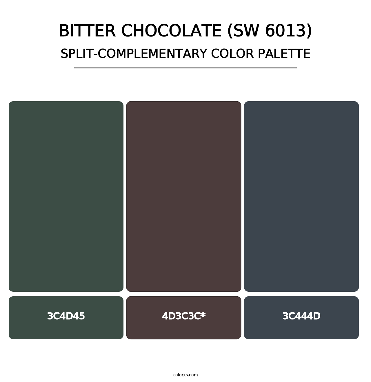 Bitter Chocolate (SW 6013) - Split-Complementary Color Palette