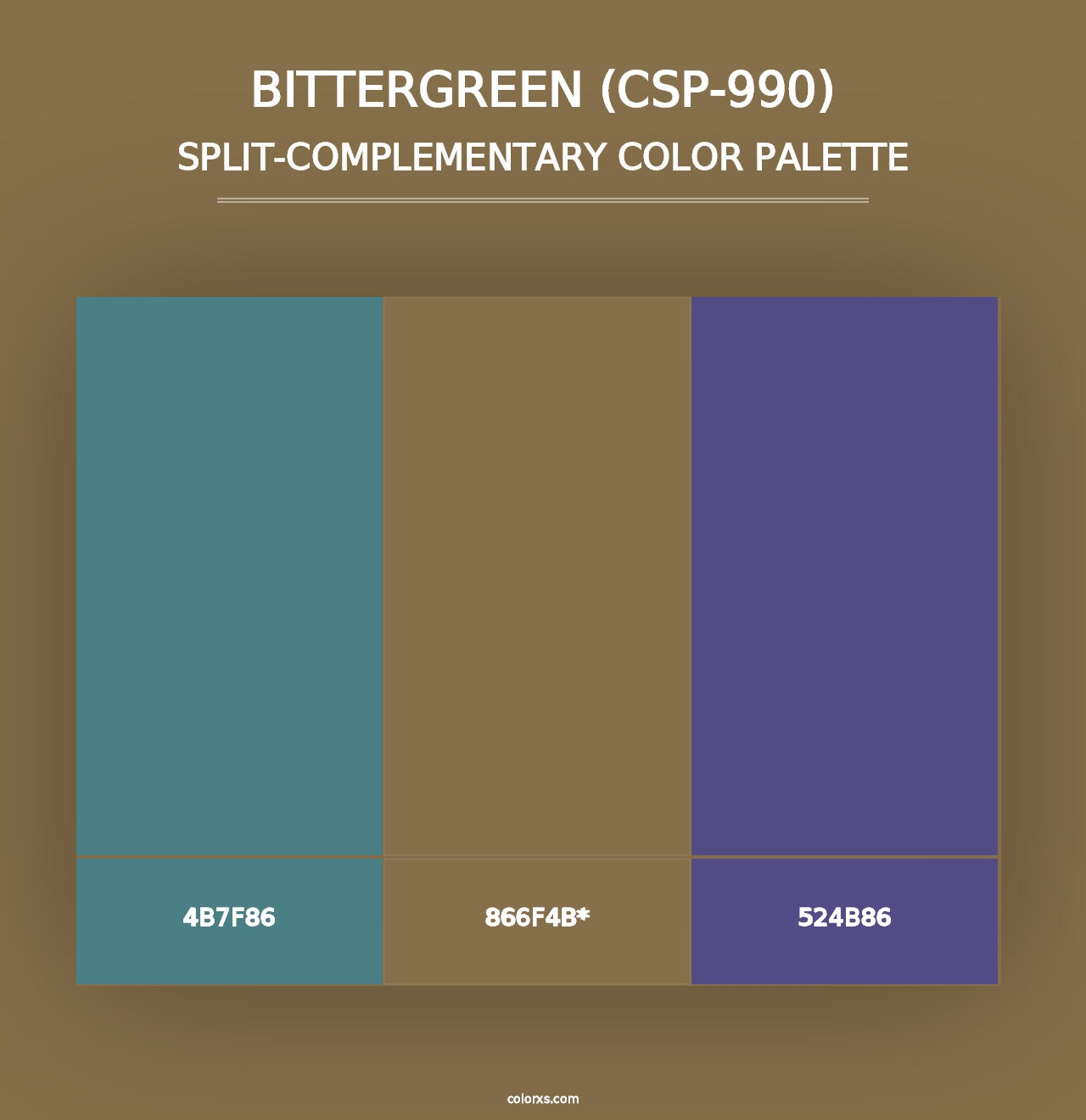 Bittergreen (CSP-990) - Split-Complementary Color Palette