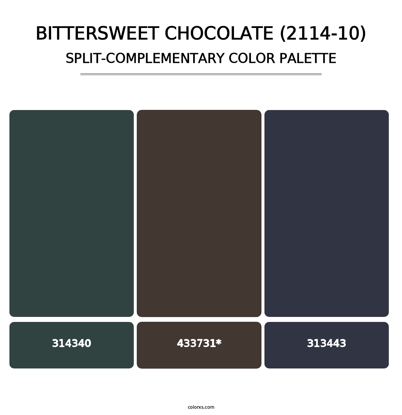 Bittersweet Chocolate (2114-10) - Split-Complementary Color Palette