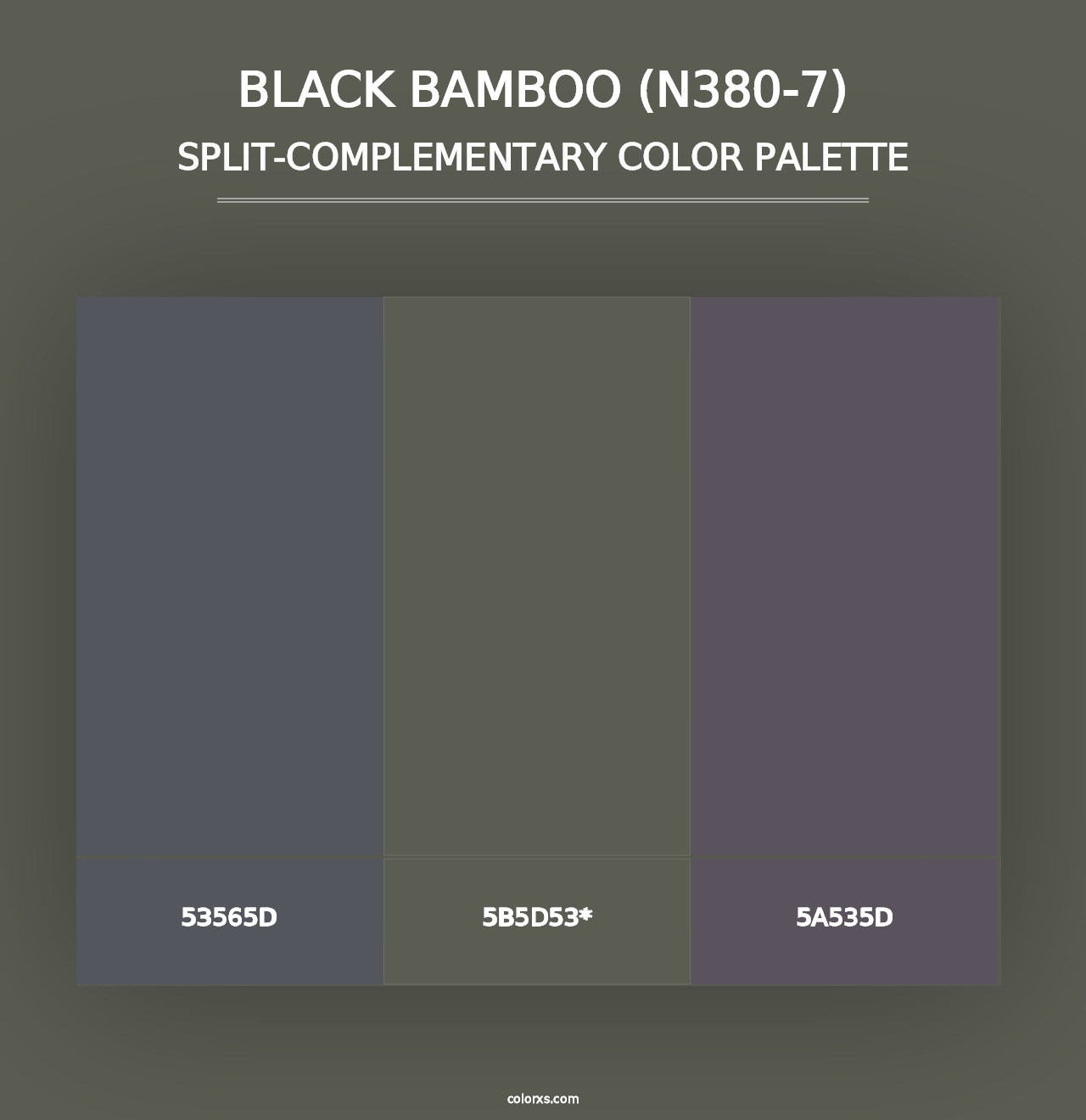 Black Bamboo (N380-7) - Split-Complementary Color Palette