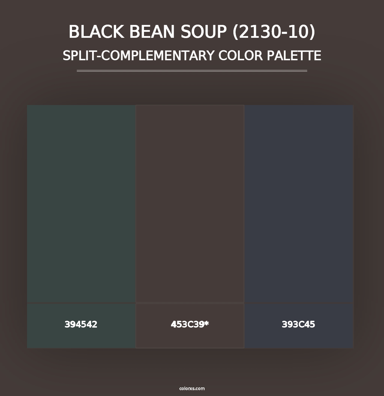 Black Bean Soup (2130-10) - Split-Complementary Color Palette