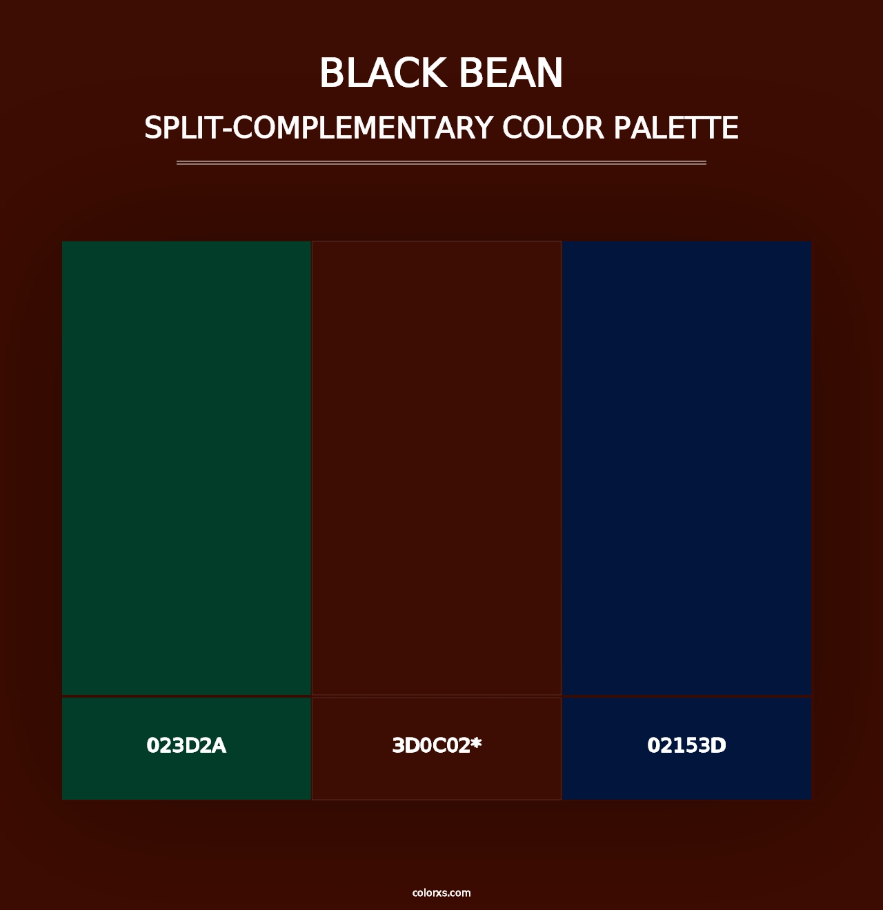 Black Bean - Split-Complementary Color Palette