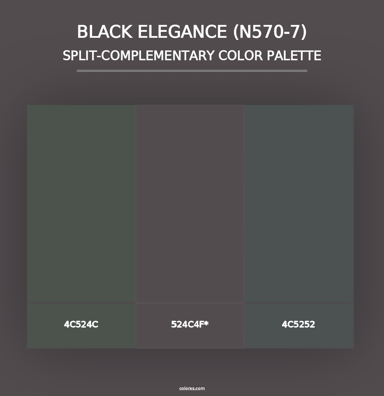 Black Elegance (N570-7) - Split-Complementary Color Palette