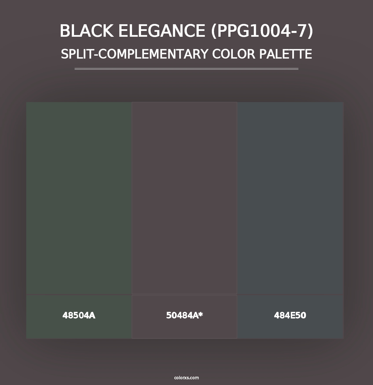 Black Elegance (PPG1004-7) - Split-Complementary Color Palette