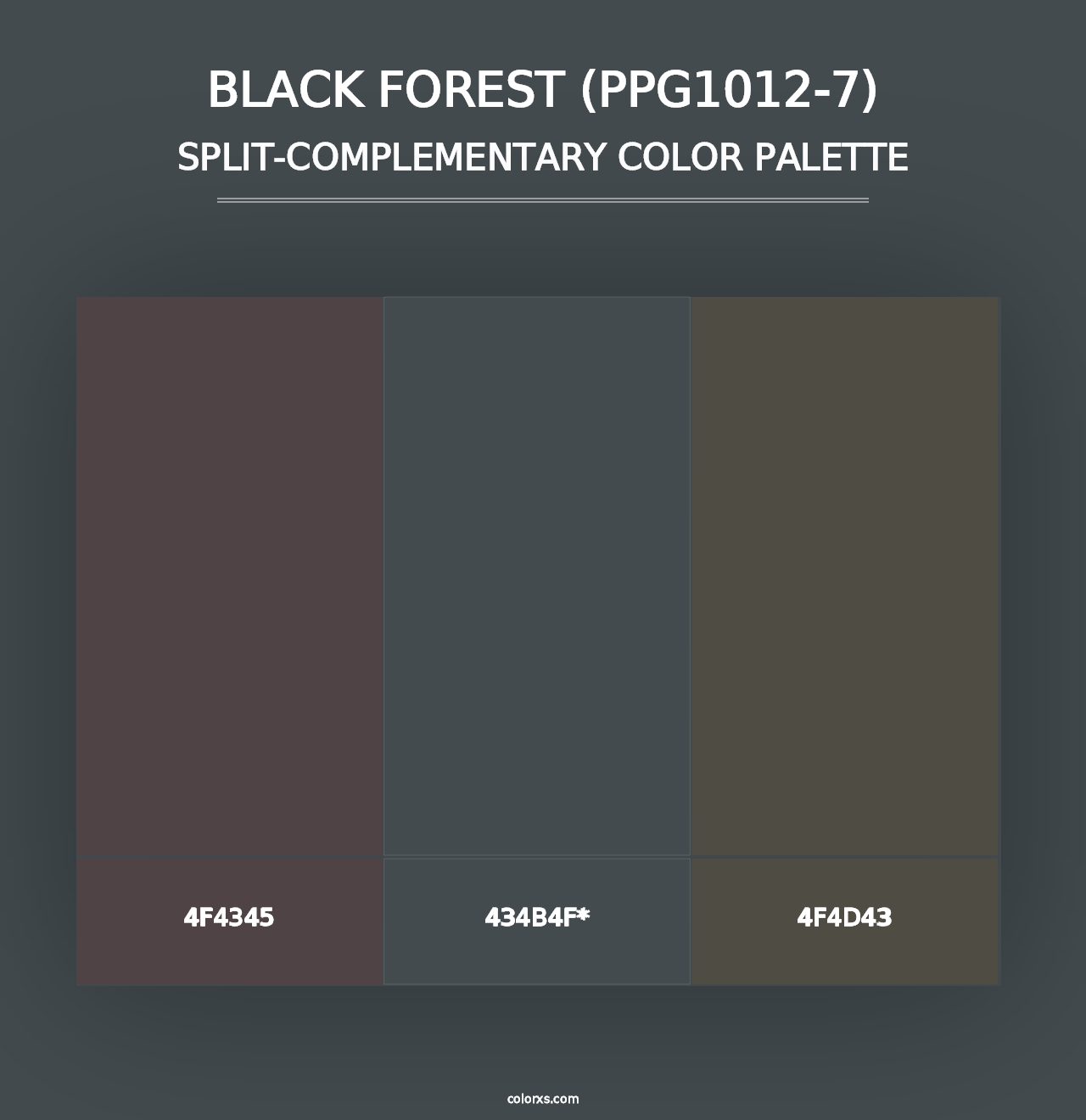 Black Forest (PPG1012-7) - Split-Complementary Color Palette