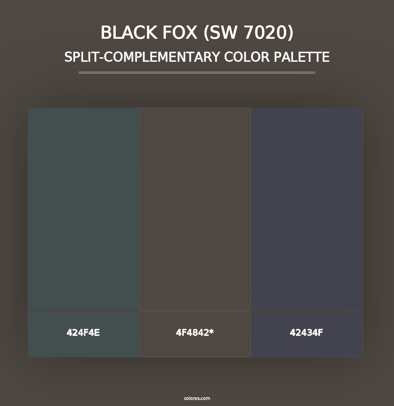 Black Fox (SW 7020) - Split-Complementary Color Palette