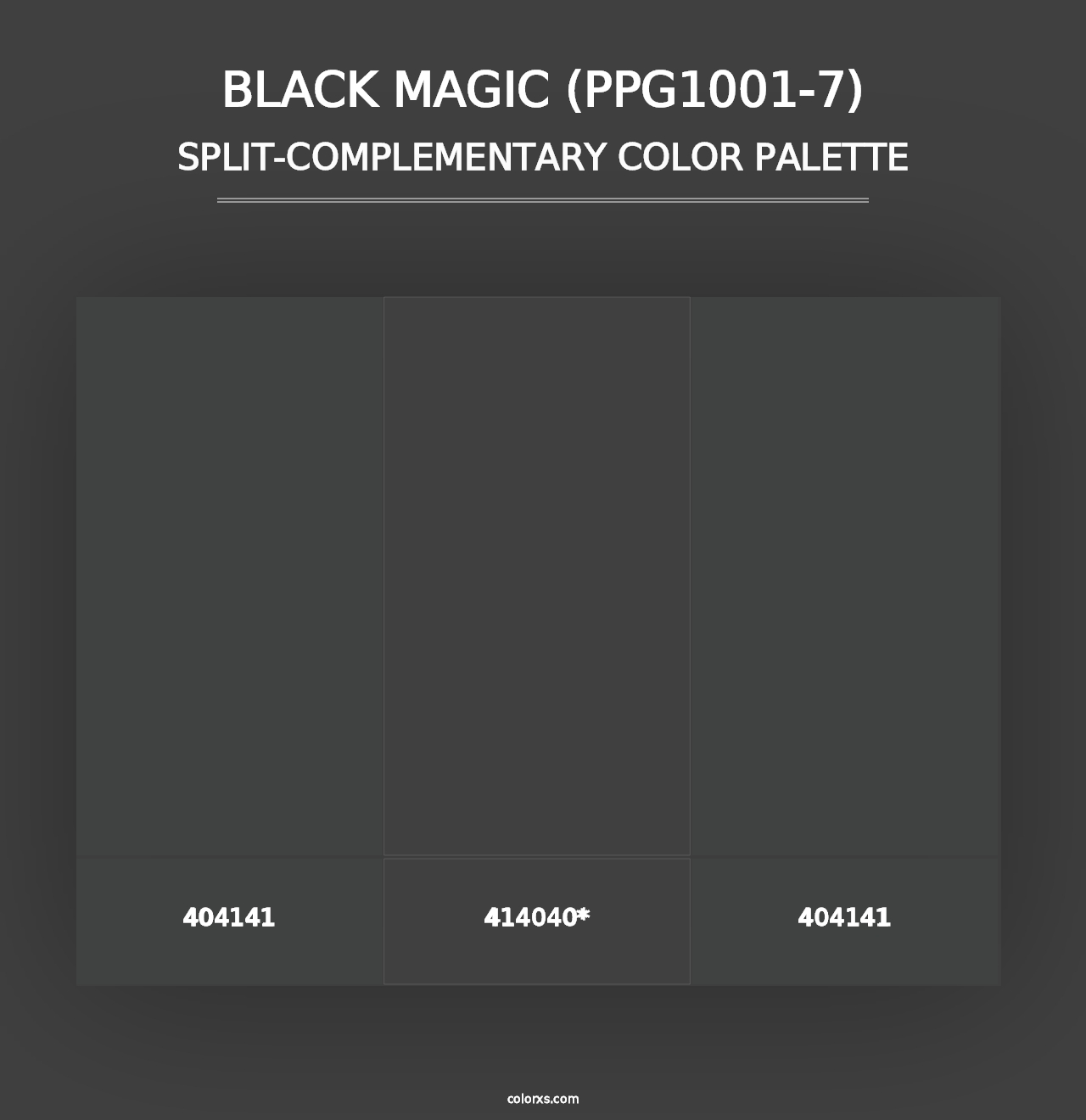 Black Magic (PPG1001-7) - Split-Complementary Color Palette