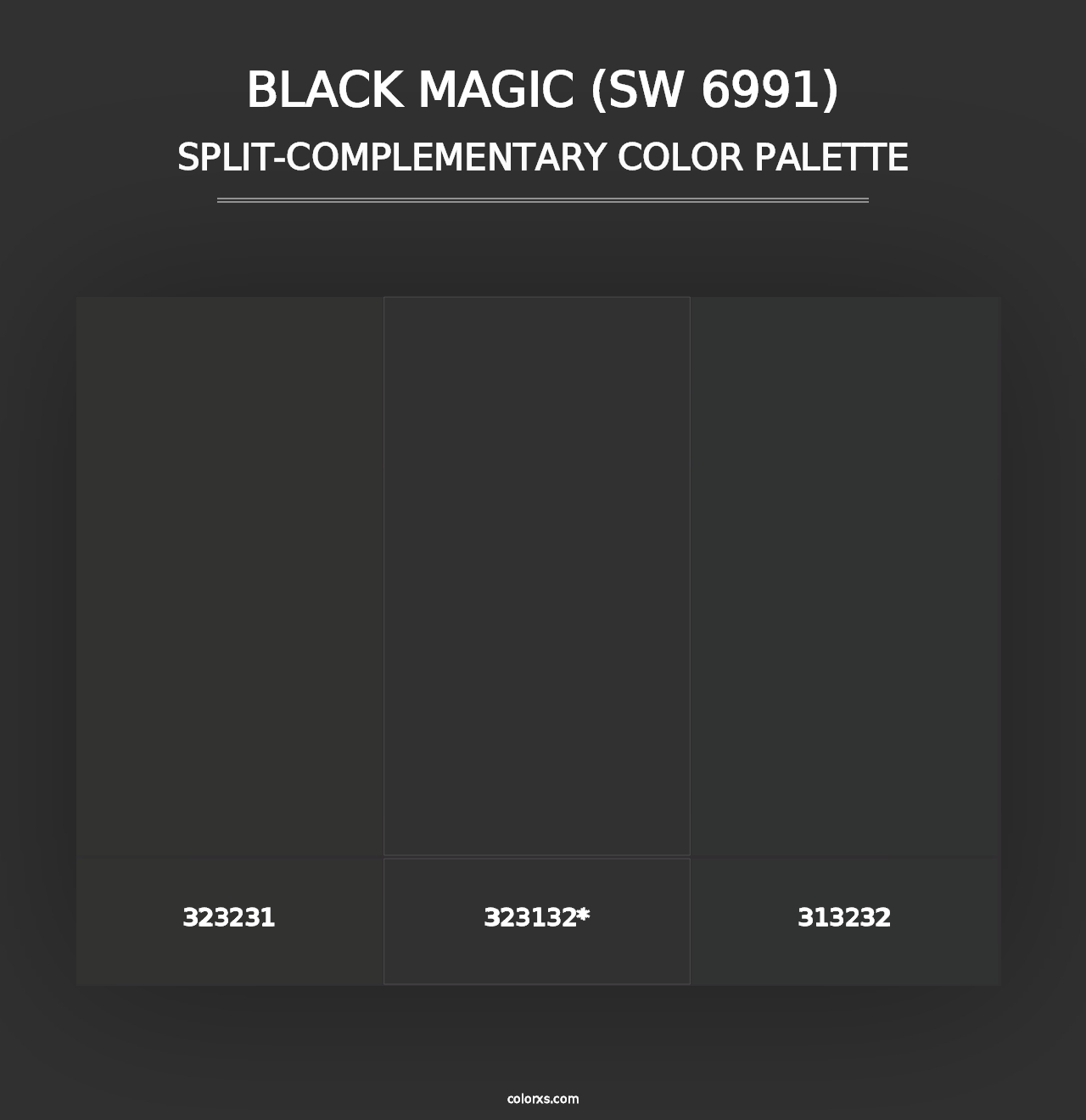 Black Magic (SW 6991) - Split-Complementary Color Palette