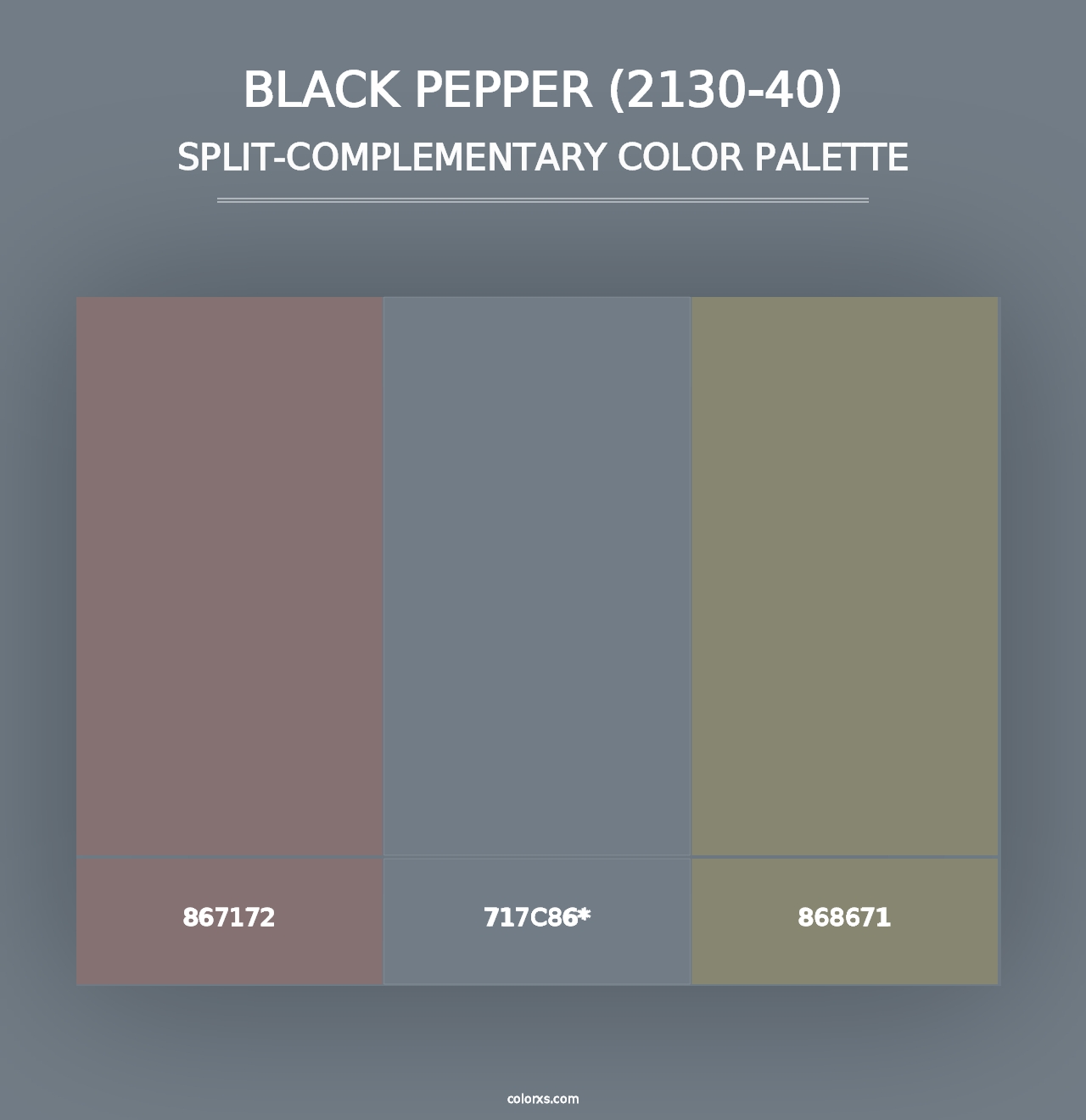 Black Pepper (2130-40) - Split-Complementary Color Palette