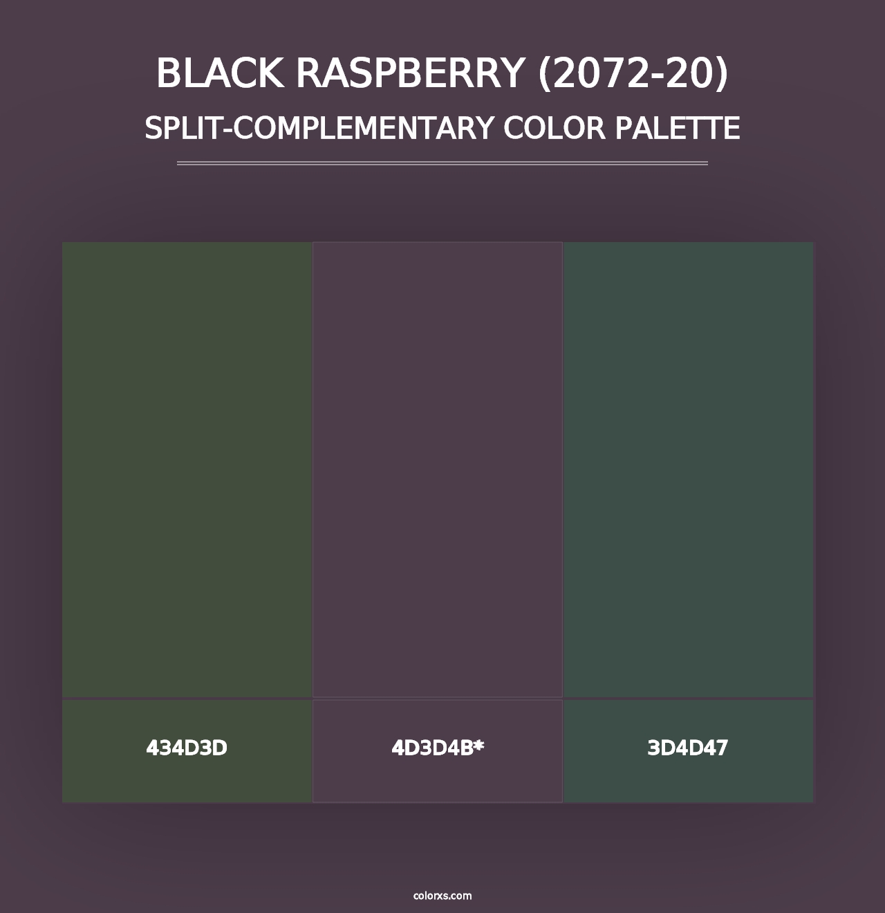 Black Raspberry (2072-20) - Split-Complementary Color Palette