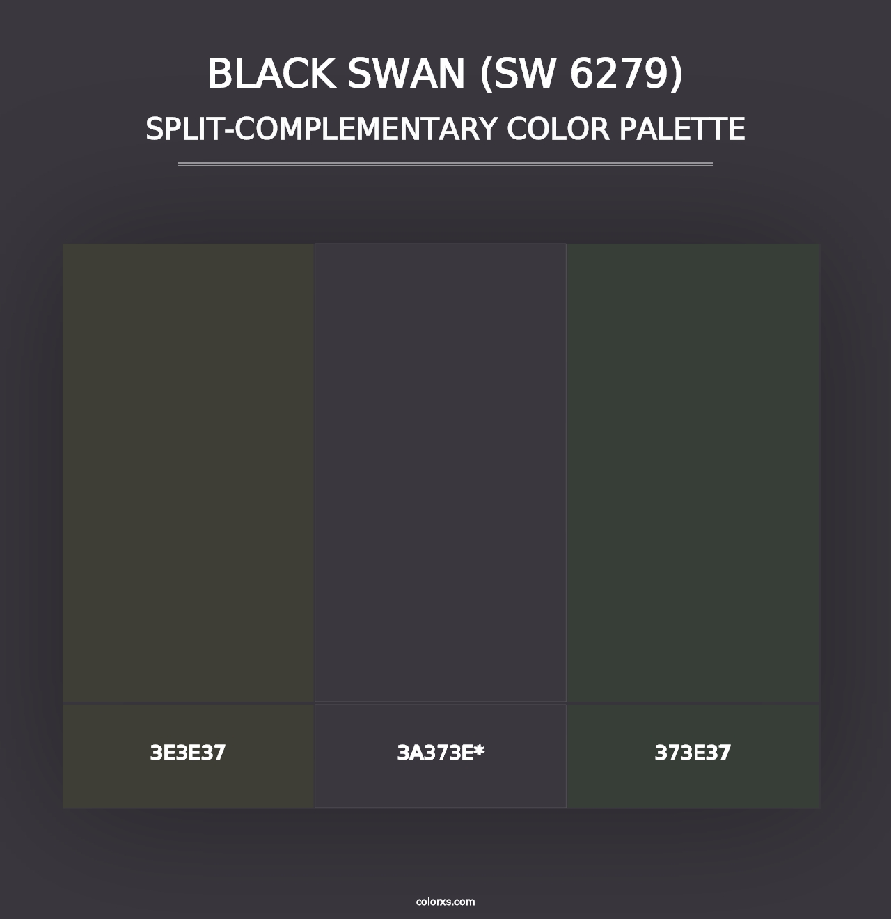 Black Swan (SW 6279) - Split-Complementary Color Palette