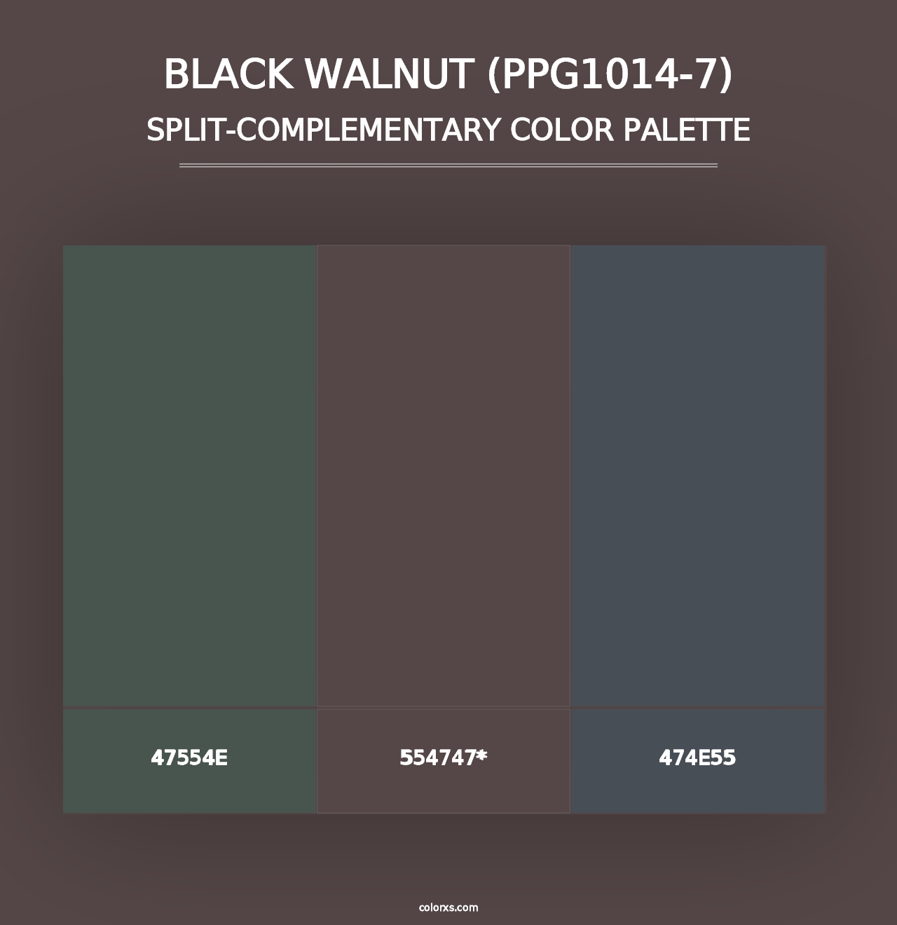 Black Walnut (PPG1014-7) - Split-Complementary Color Palette