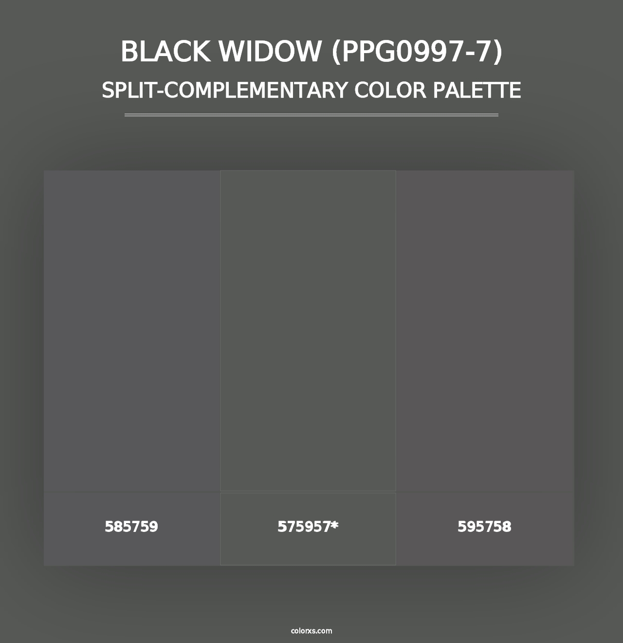 Black Widow (PPG0997-7) - Split-Complementary Color Palette