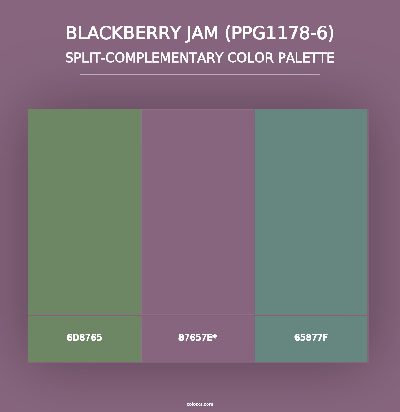 Blackberry Jam (PPG1178-6) - Split-Complementary Color Palette