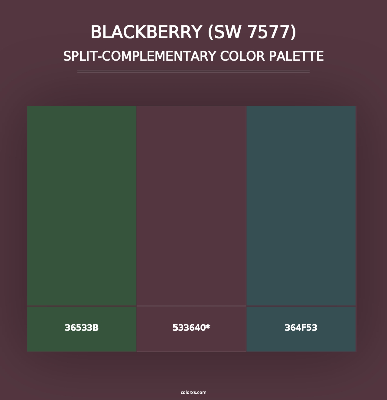 Blackberry (SW 7577) - Split-Complementary Color Palette