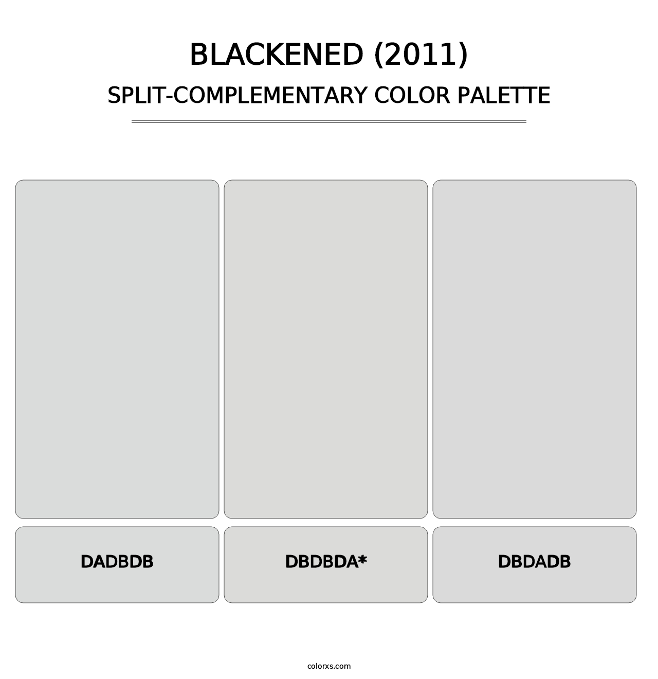 Blackened (2011) - Split-Complementary Color Palette