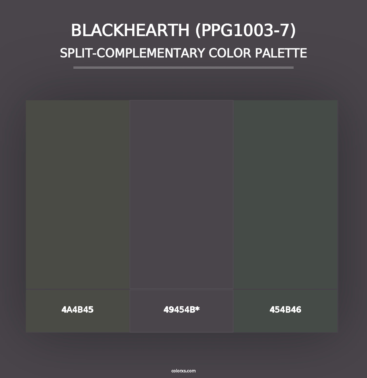 Blackhearth (PPG1003-7) - Split-Complementary Color Palette