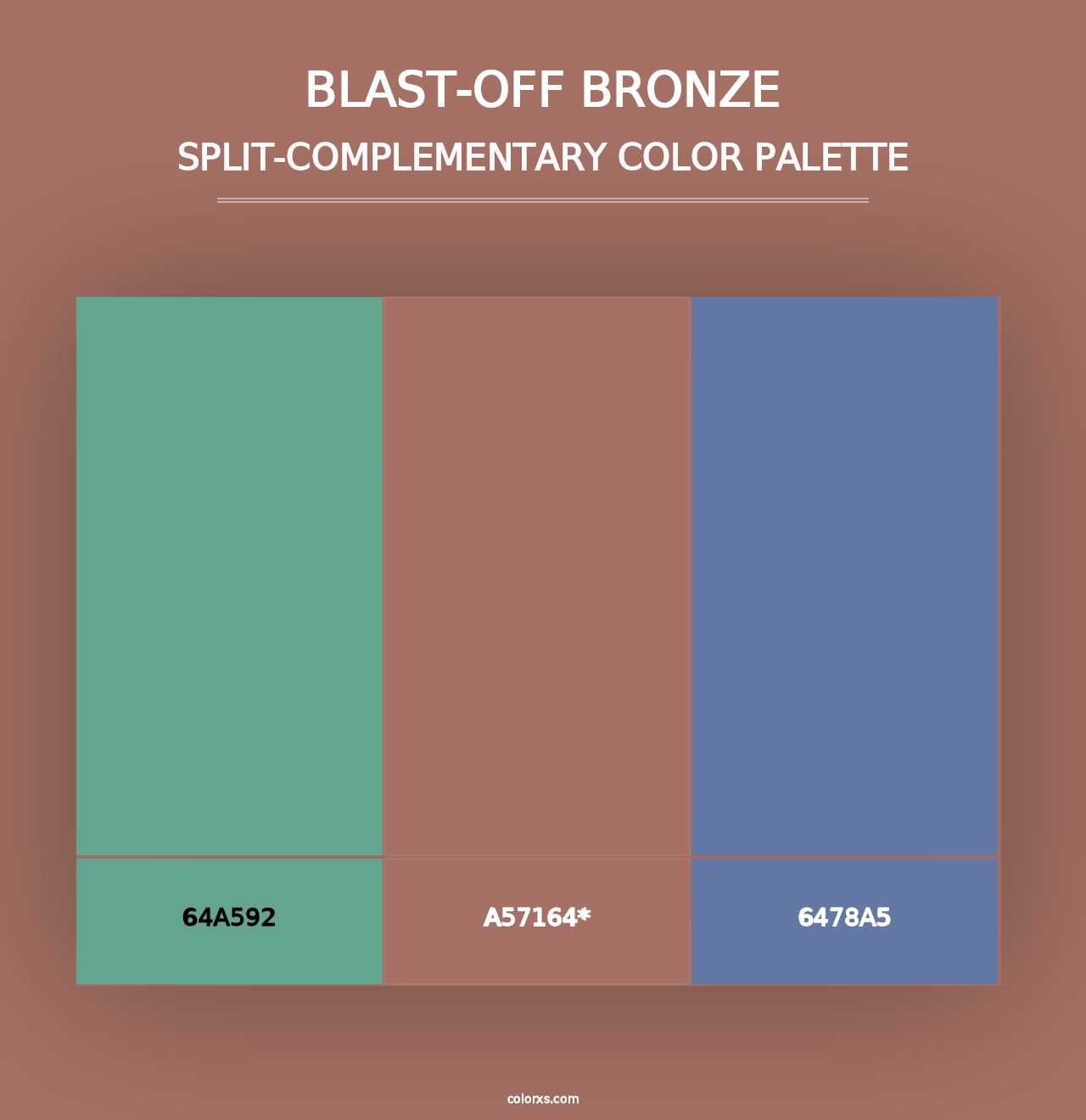 Blast-Off Bronze - Split-Complementary Color Palette