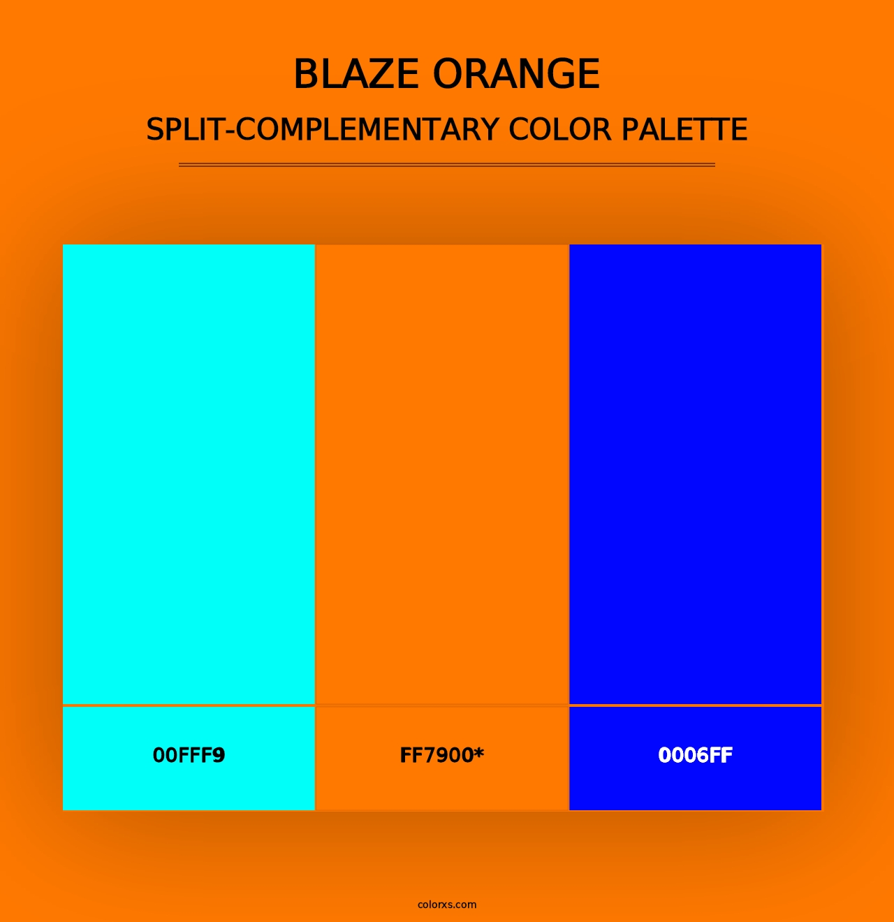 Blaze Orange - Split-Complementary Color Palette