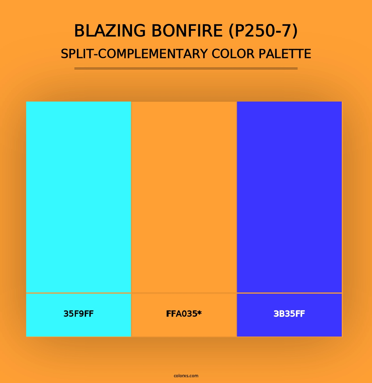 Blazing Bonfire (P250-7) - Split-Complementary Color Palette