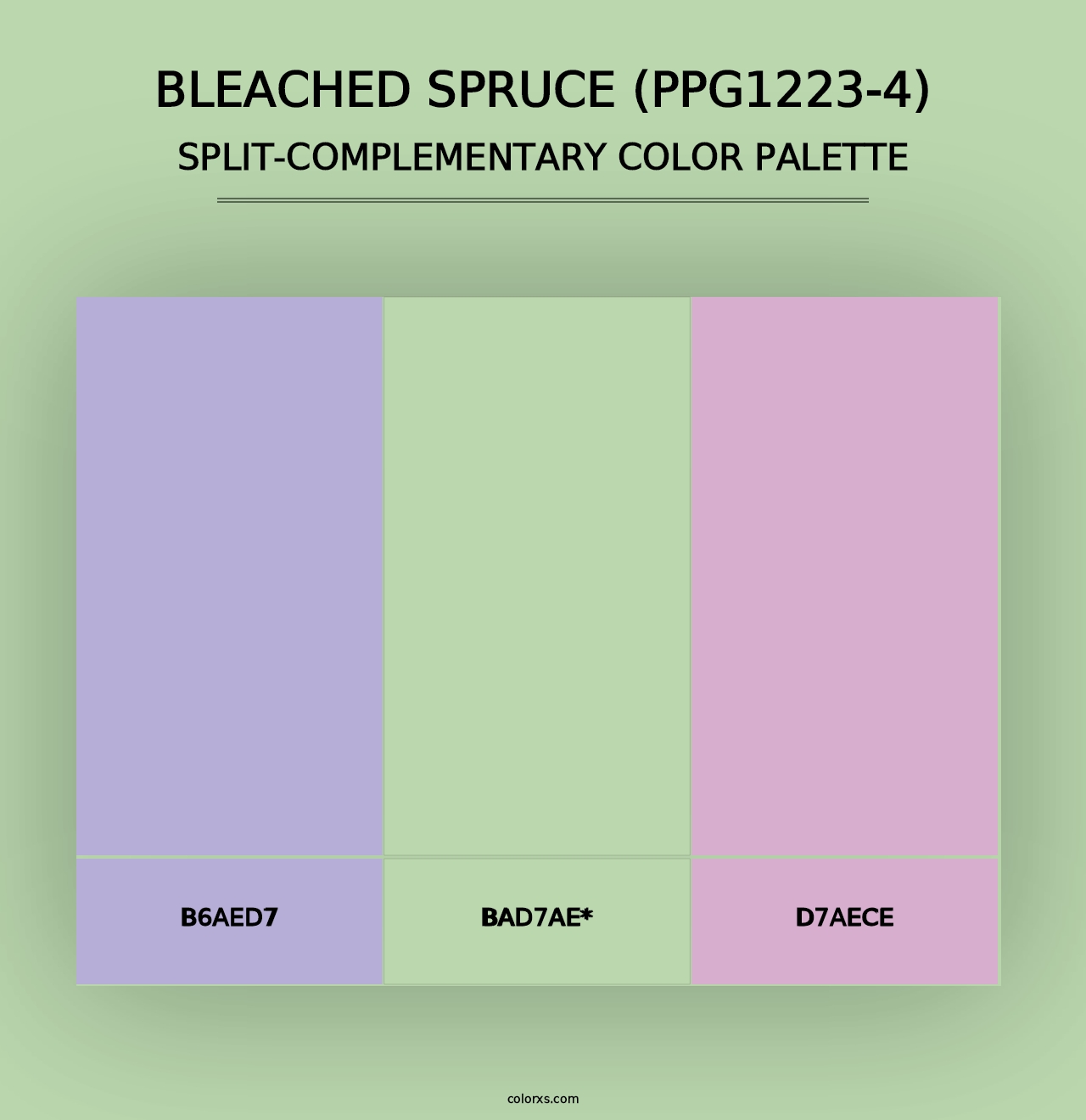 Bleached Spruce (PPG1223-4) - Split-Complementary Color Palette