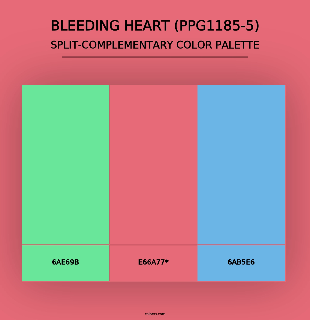 Bleeding Heart (PPG1185-5) - Split-Complementary Color Palette