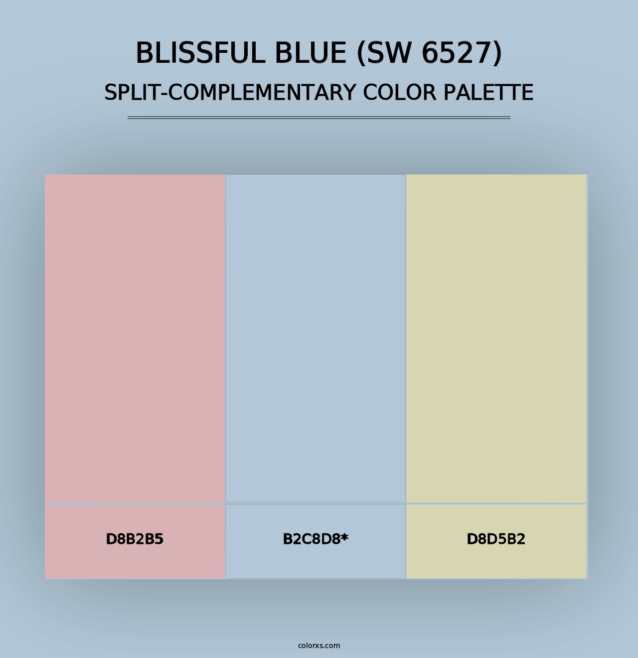 Blissful Blue (SW 6527) - Split-Complementary Color Palette