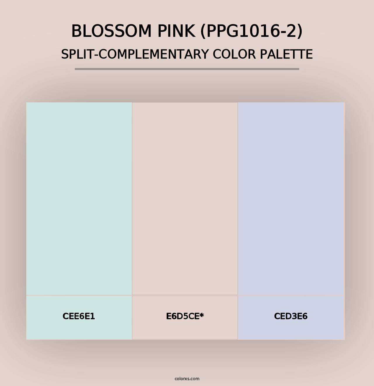 Blossom Pink (PPG1016-2) - Split-Complementary Color Palette