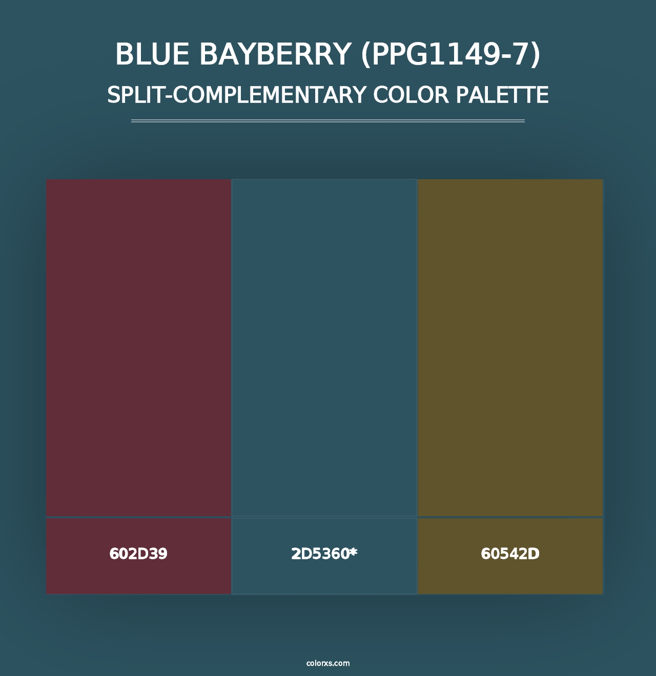 Blue Bayberry (PPG1149-7) - Split-Complementary Color Palette