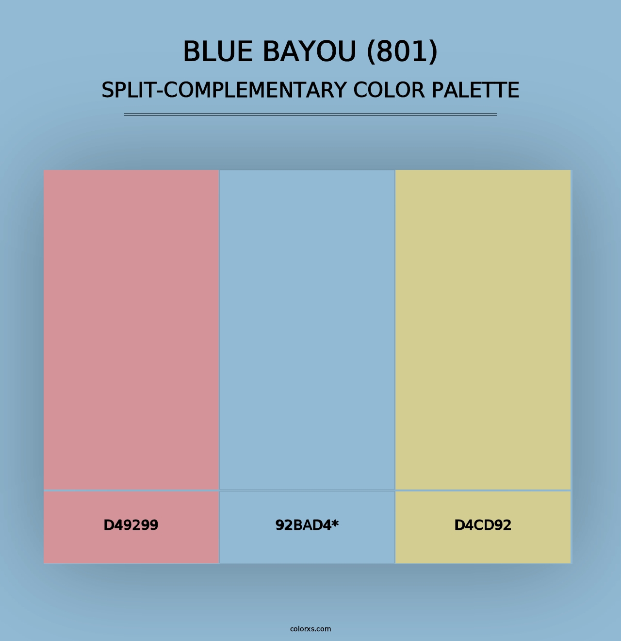 Blue Bayou (801) - Split-Complementary Color Palette