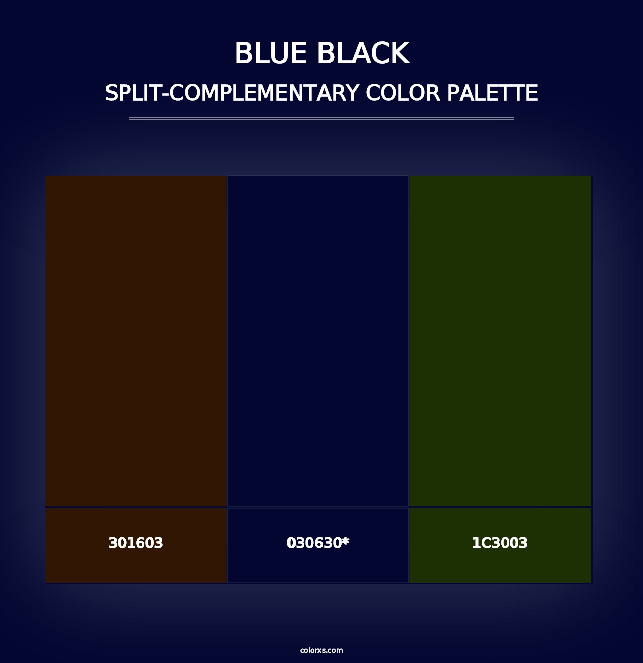 Blue Black - Split-Complementary Color Palette