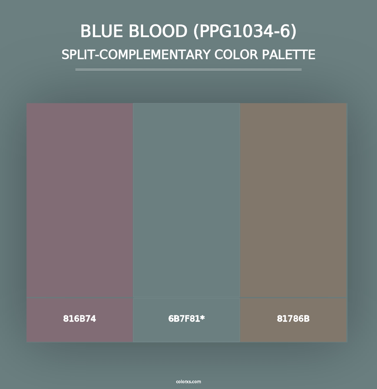 Blue Blood (PPG1034-6) - Split-Complementary Color Palette