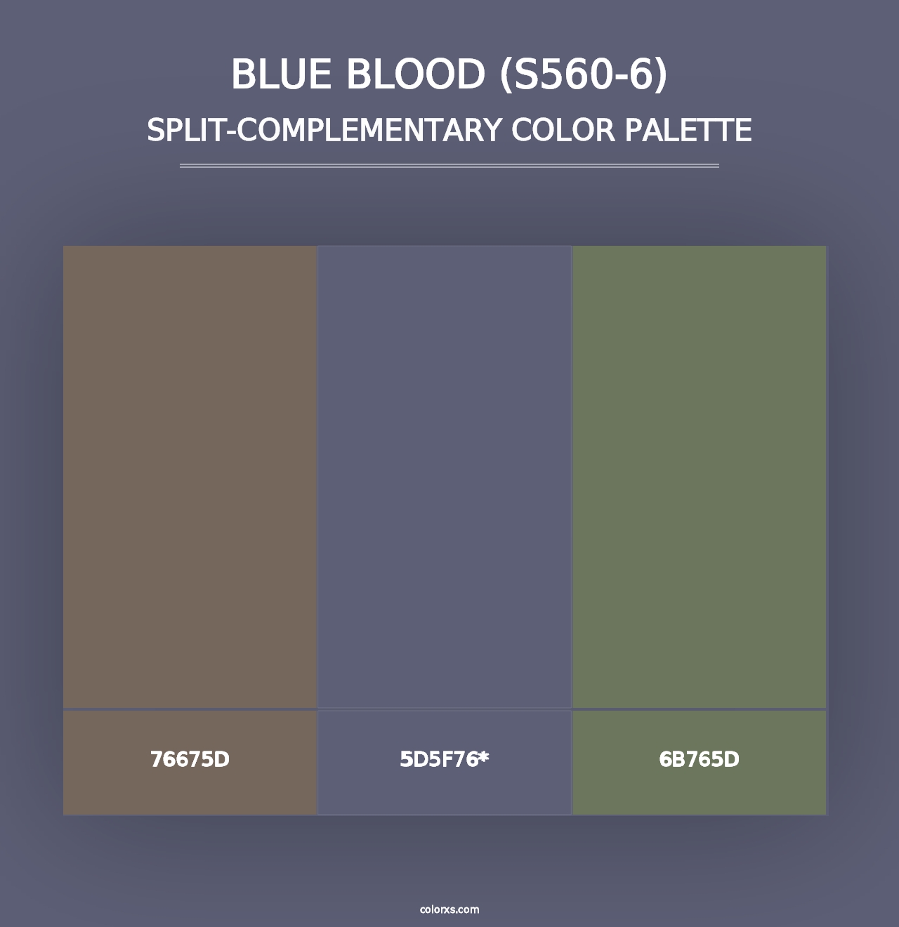 Blue Blood (S560-6) - Split-Complementary Color Palette