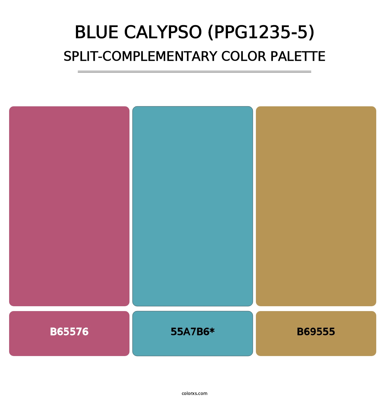 Blue Calypso (PPG1235-5) - Split-Complementary Color Palette