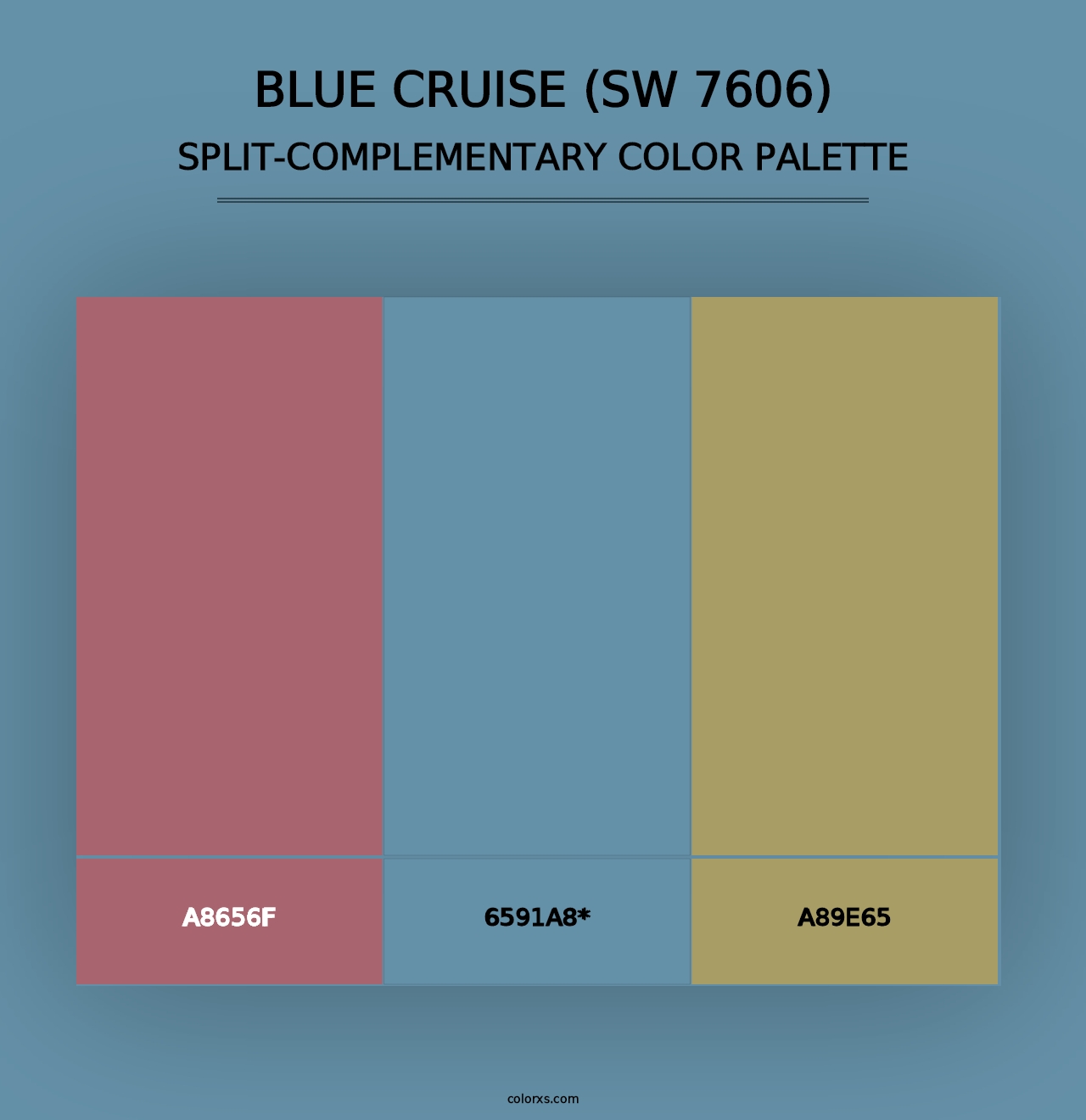 Blue Cruise (SW 7606) - Split-Complementary Color Palette