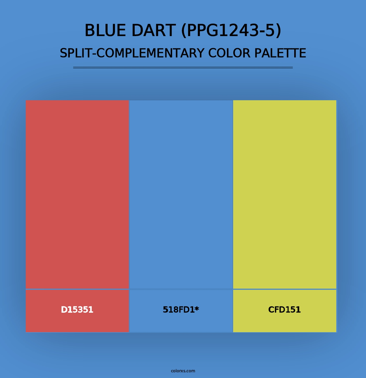 Blue Dart (PPG1243-5) - Split-Complementary Color Palette